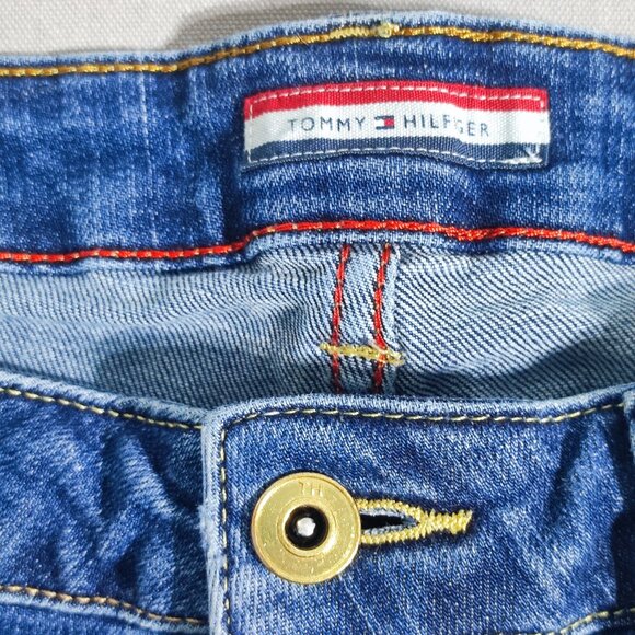 Tommy Hilfiger Jeans skinny women's size 10 medium washed blue zipper on the leg - Picture 5 of 13